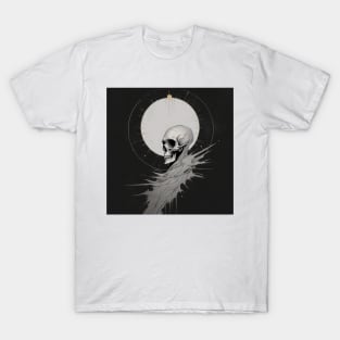 Monotone Illustration of Skull T-Shirt